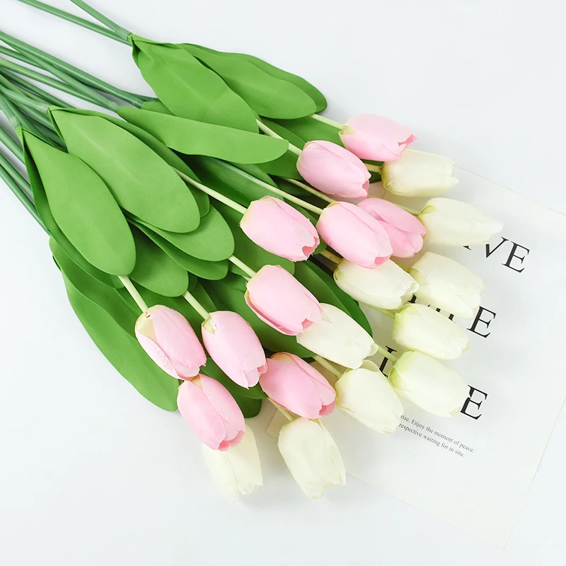 

5pcs Artificial Tulip Flower Bouquet Real Touch Flower Tulip Bouquet Fake Tulips Flower For Wedding Decoration Home Garden Decor