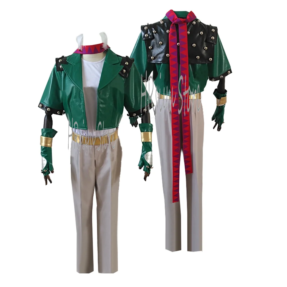 Cosplay Caesar·Anthonio·Zeppeli Costume Pu Coat Man Woman Suit for Halloween Costume-customized