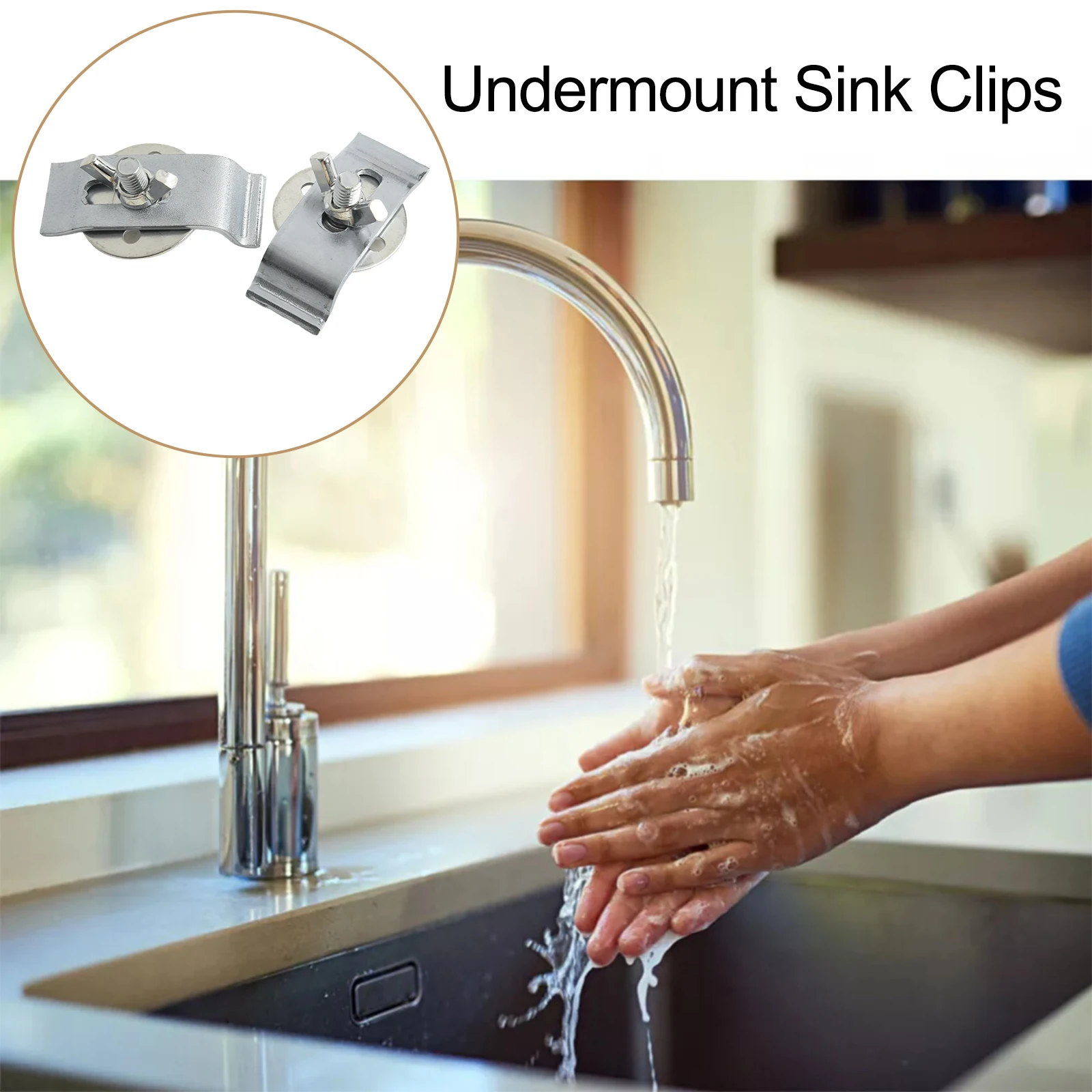 12 Piece Undermount Sink Clips Kit for Bathroom and Kitchen Countertop Use with Strong Metal Brackets for Secure Sink Mounting