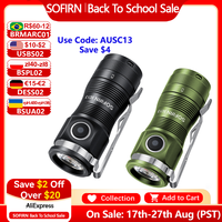 Sofirn Mini SC13 SST40 LED 1300lm Tactical 18350 Rechargeable Flashlight 6000K Keychain Light with Magnetic