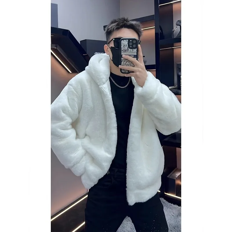 

Теплая мужская куртка с капюшоном на подкладке Fce, осенне-зимнее хлопковое пальто большого размера, мягкая вожная кожа, полиэфирная ткань