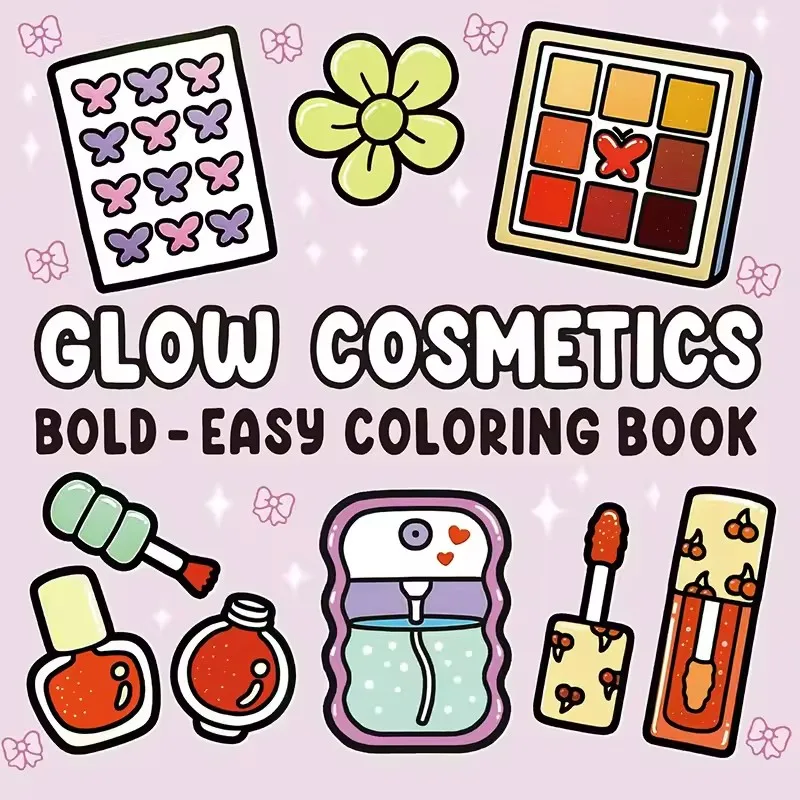 

COSMETICS, яркие узоры, книжка-раскраска для взрослых, милая книга для рисования, идеальный подарок для вечеринки и дня рождения