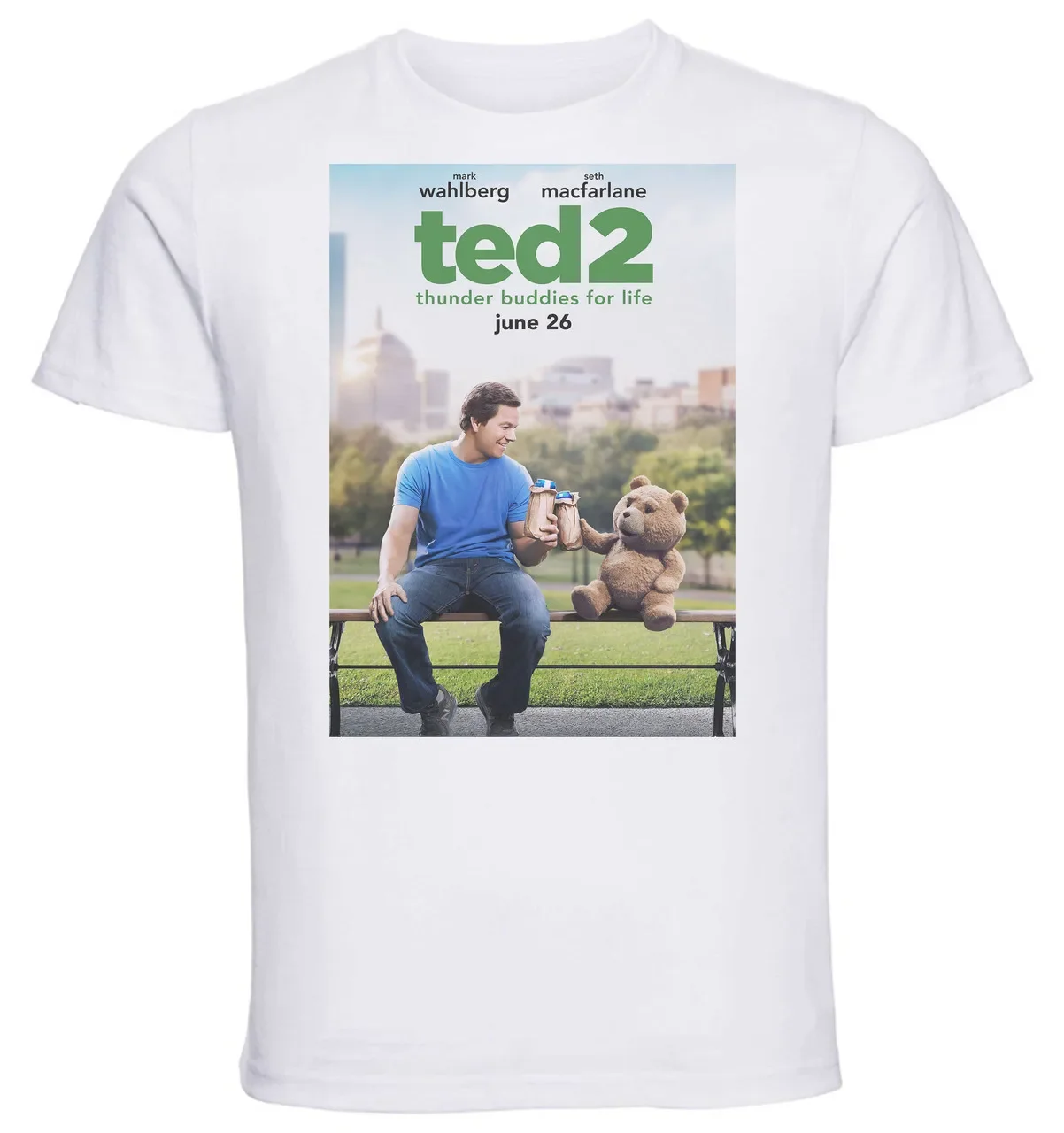 T-shirt Unisex - White - Playbill Film - Ted 2