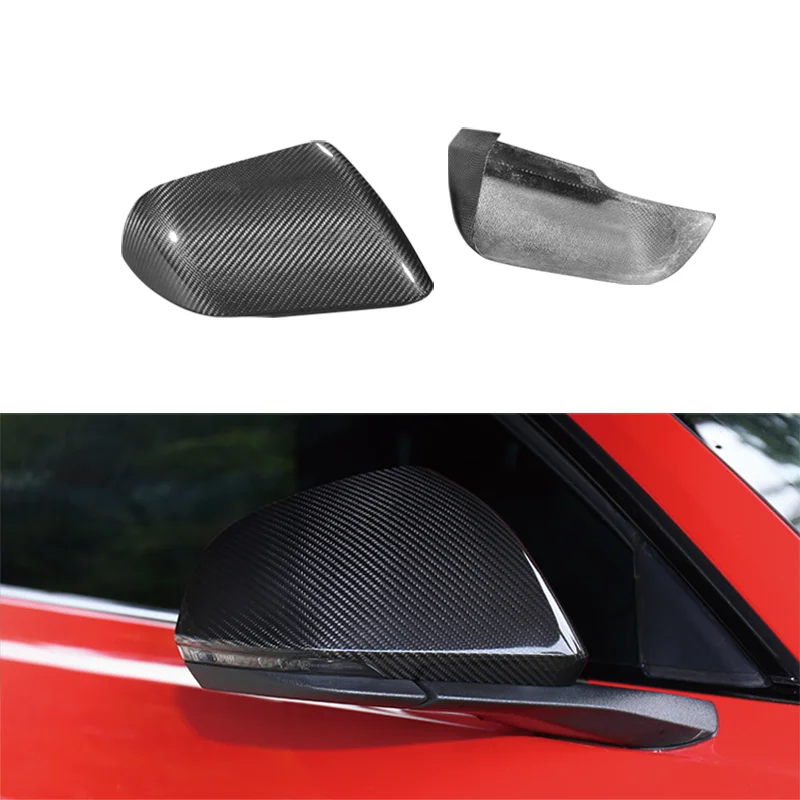 

Real Carbon Fiber Side Rearview Mirror Cover Trim With Lights US Model Fits For Ford Mustang 2015up