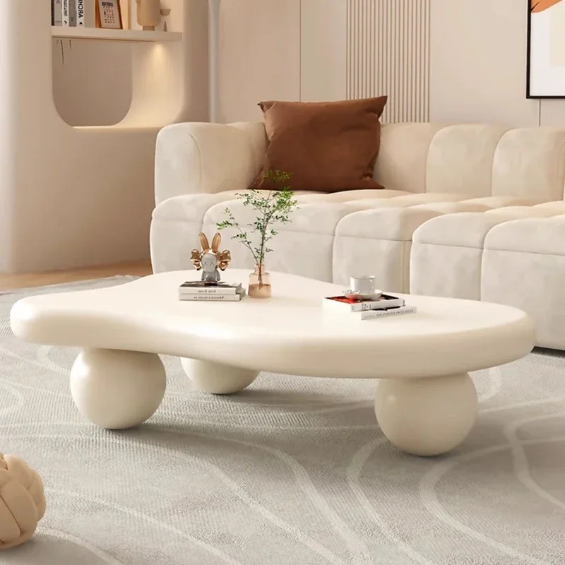 

z Luxury Modern Coffee Tables Living Room Irregular Ornaments Coffee Table Storage Aesthetic White Center Home Furniture