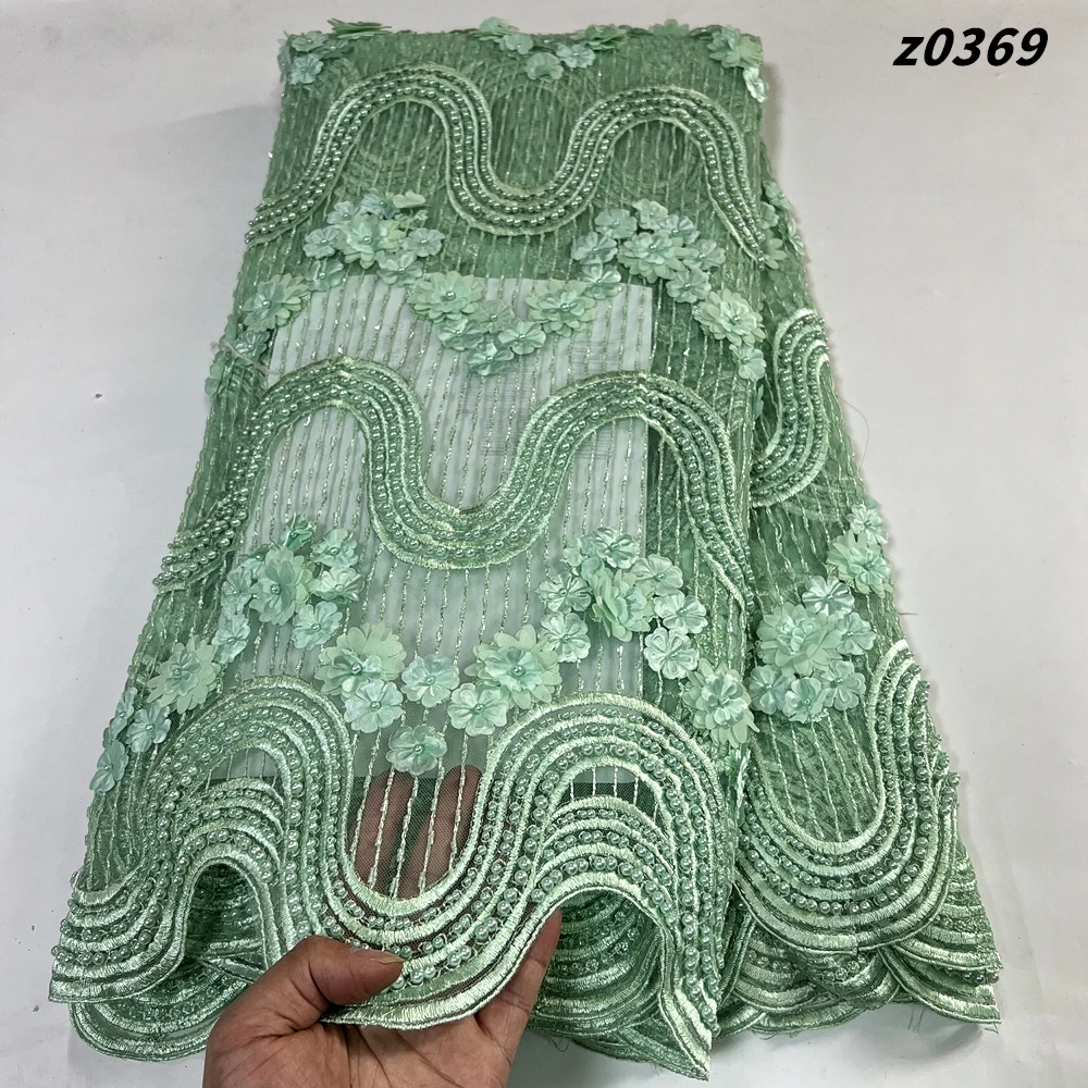 African Damask Fabric for Women, French Lace Embroidery, Nigerian Lace, Party Dress, Tailor, High Quality, 5 Yards, 2023, Z0369