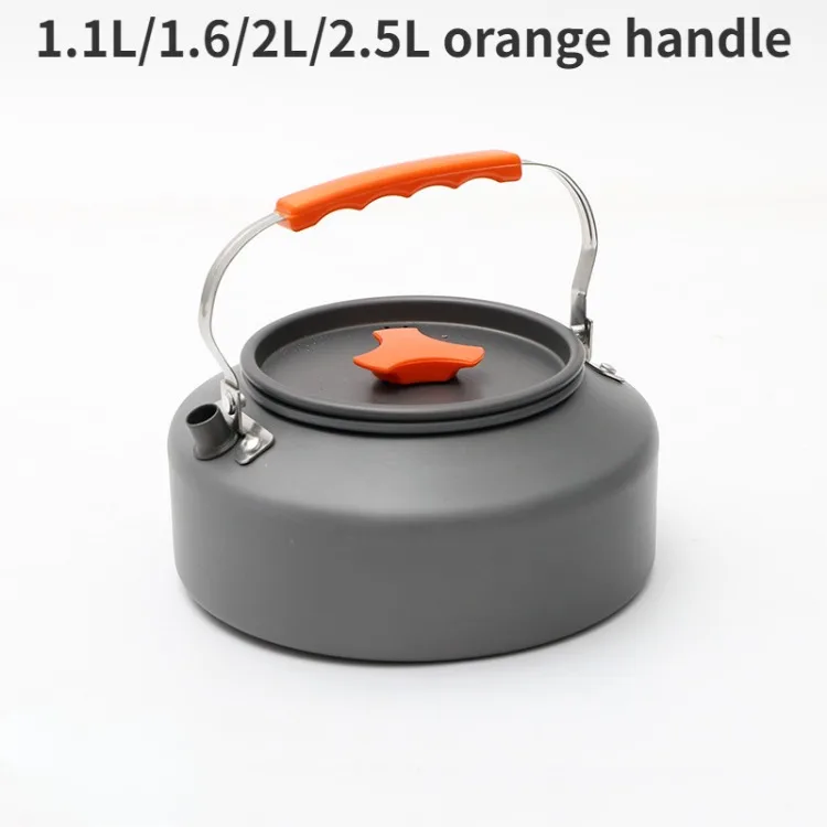 0.8L/1.1L/1.2L/1.6L/1.8L/2L/2.5L Aluminum Alloy Portable Outdoor Camping Water Kettle for Picnic Cooking