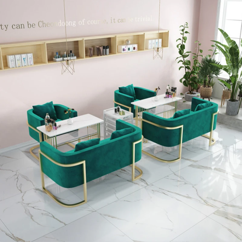 Design Modern Nail Desk Vanity Speciality Simple Nordic Manicure Table Pink Metal Mesa De Manicure Tisch Salon Furniture YX50MT