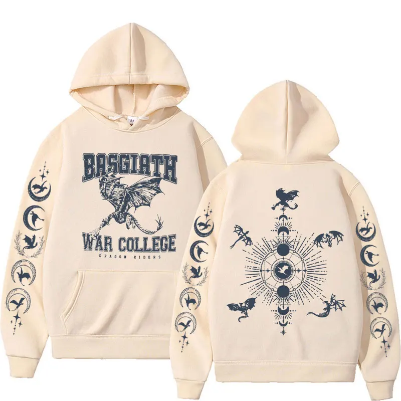 

Fourth Wing Double-Sided Hoodies Basgiath War College Bookish Dragon Rider Hoodie Men Women Harajuku Vintage Pullover Sweatshirt