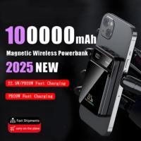 Mini 100000mAh Powerbank Strong Magnetic Wireless 22.5W Ultra Capacity Super Fast Charging Powerbank For Iphone16 Samsung Xiaomi