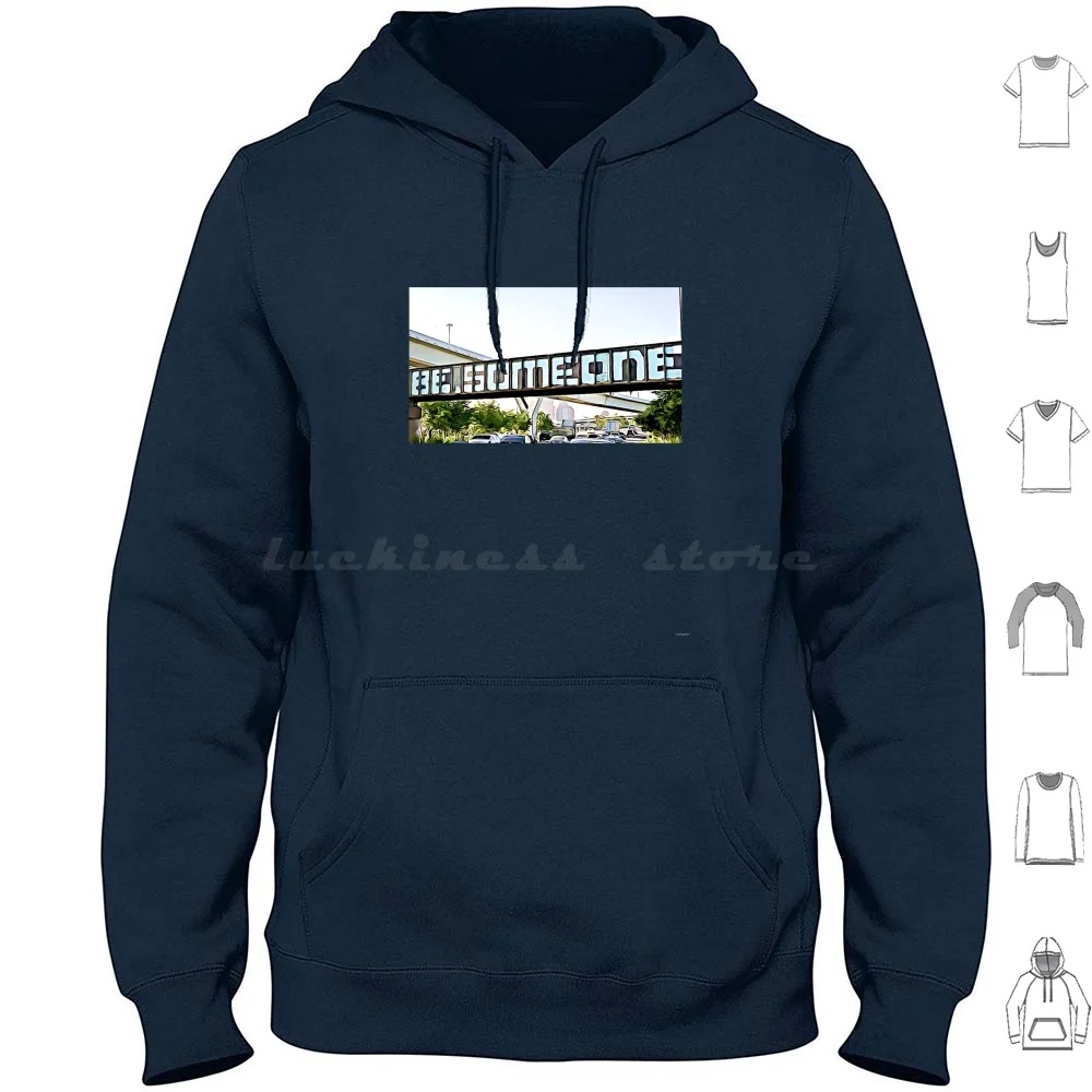 Houston: Sé algo más que solo un ser. Sudadera con capucha de algodón de manga larga con estampado de acuarela Htx Houston Tx Texas Besomeone Someone Bridge Cool Htown Fun