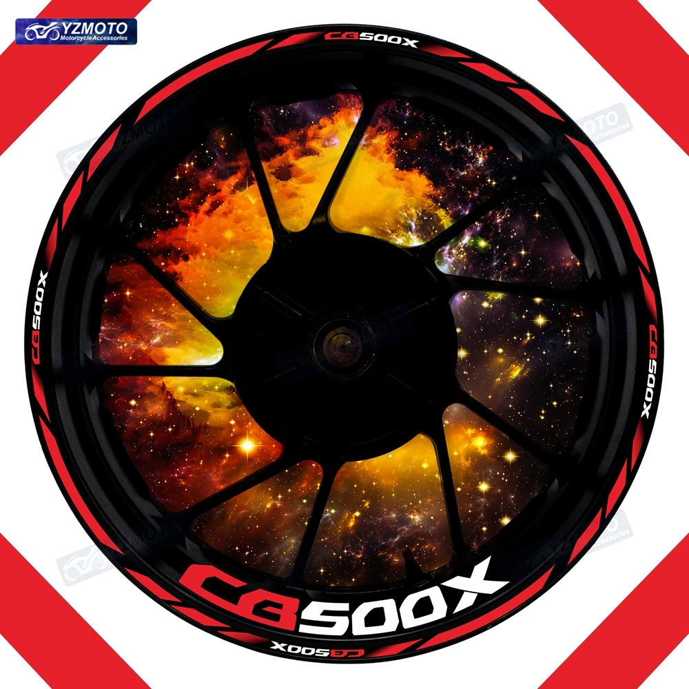 For Honda CB500X CB 500X Motorcycle 17 Inch Front And Rear Wheel Sticker Hub Decal Modified Decorative Reflective Rim Stickers