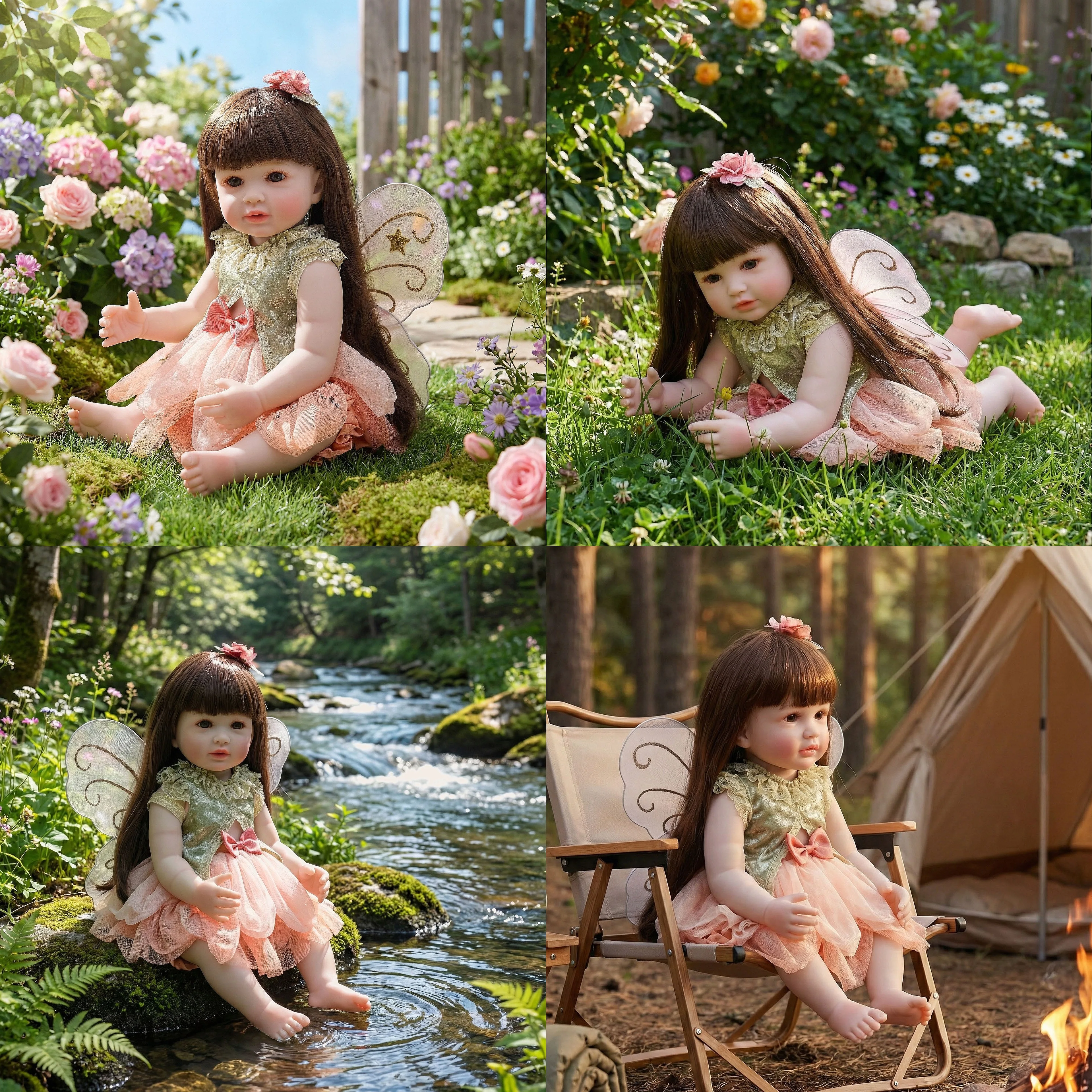 55cm Reborn Baby Elf Butterfly Silicone Realistic Toddler Doll Gift for Girl