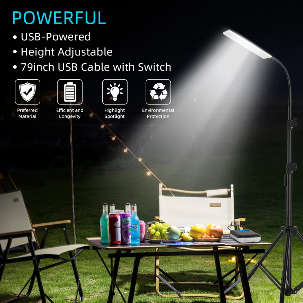 

Portable Flood Light USB 84LED Camping Light 1.8m Tripod Adjustable Height Outdoor Camping Working Photography Stand Fill Light