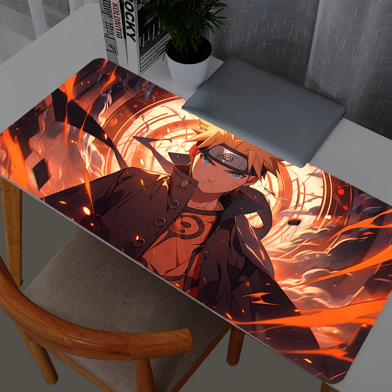 Leder-Mauspad Naruto Uzumaki Anime Gaming-Zubehör Varmilo Tastatur-Schreibtischunterlage Gabinete Gamer Teppich Mousepad PC-Mausmatten
