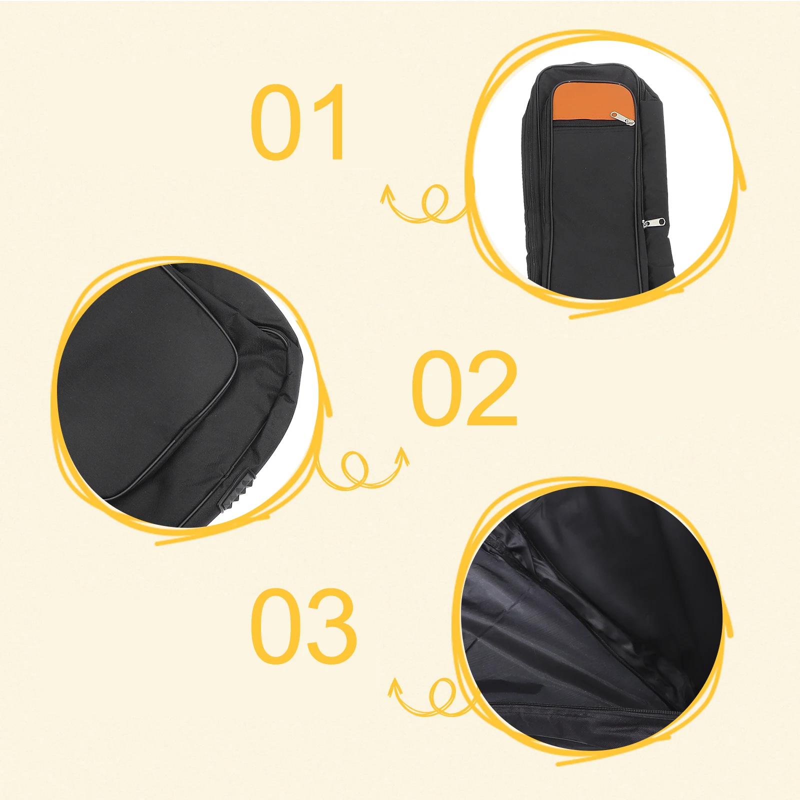 

Guitar Bag Lightweight Canvas Carry Case for Electric Guitars Waterproof Portable Handheld Backpack Durable Zipper Compact