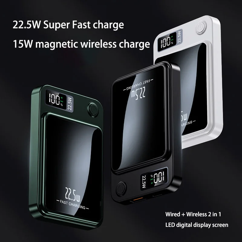 Oneplus Magnetic Power Bank 30000mAh Large Capacity Portable 22.5W Wireless Fast Charging Spare Battery Pack For Iphone Samsung