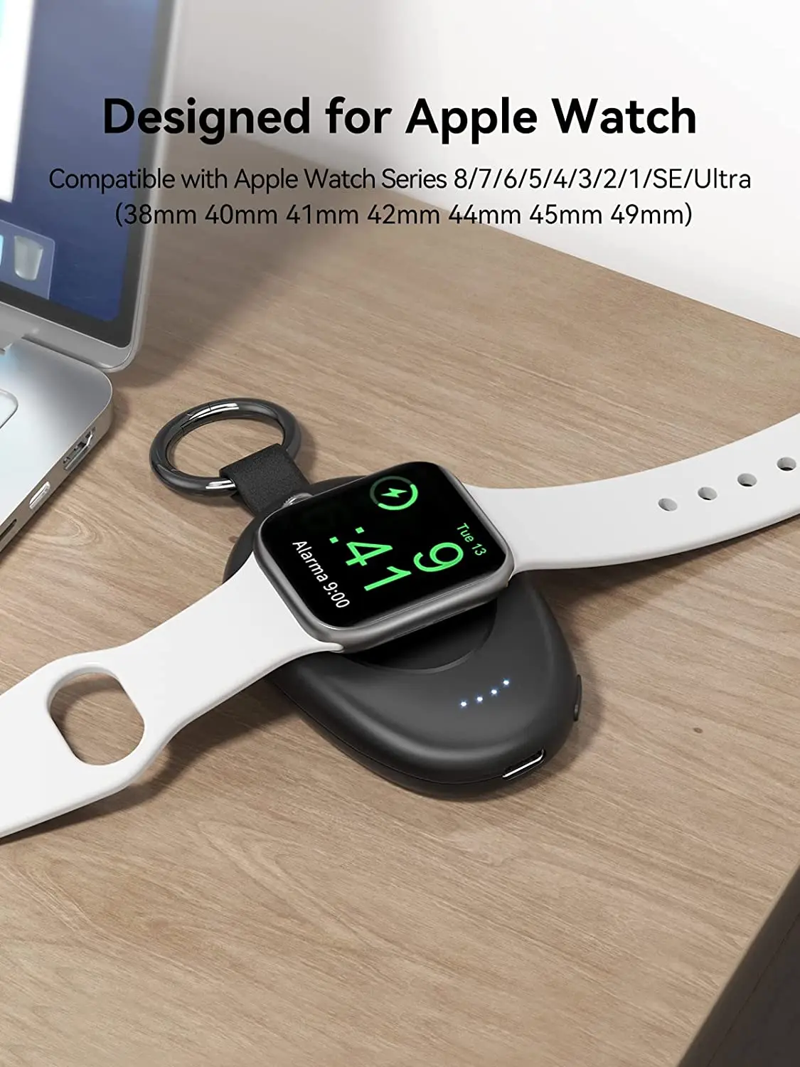 1400mAh Power Bank for Apple Watch 9/8/7/6/5/4/3/2/SE/Ultra 2 Wireless Magnetic Powerbank Keychain Portable Charger Battery Pack