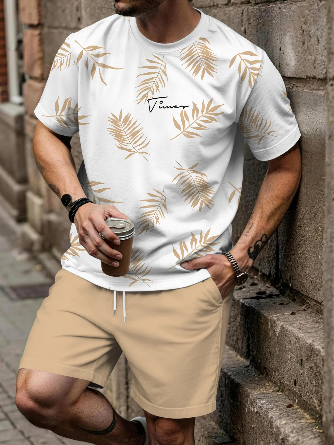 

2026 Summer New Men's 3D Print T-Shirt & Shorts Set Y2k Oversized Casual Suit Suitable for Daily and Training Wear
