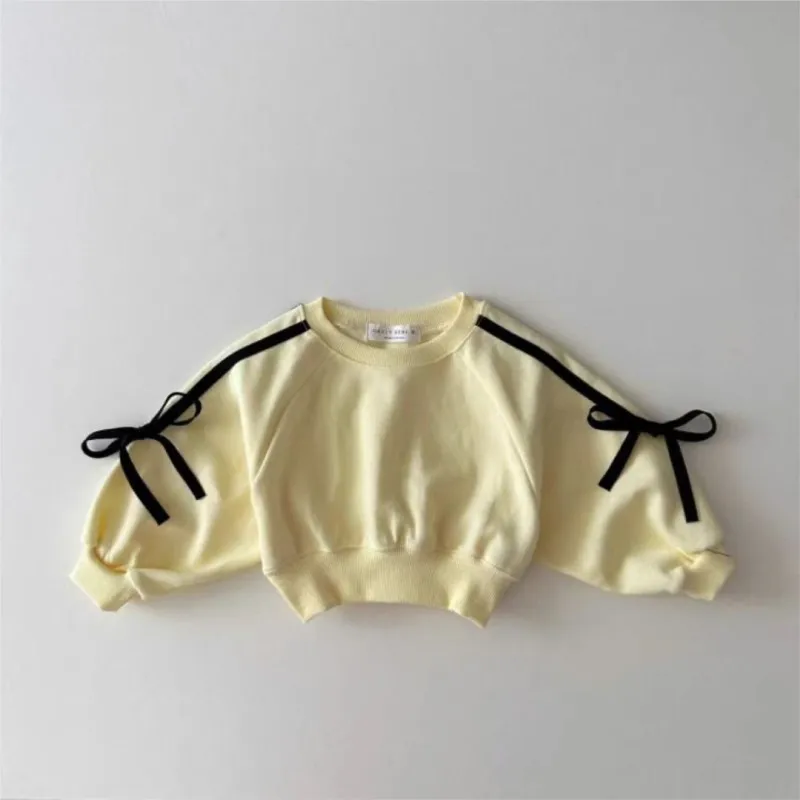 Baby Girl Boy Bow Cotton Clothes Set Hoodie and Pant 2pcs Infant Toddler Child Sweatshirt Suit Spring Autumn Baby Clothes 1-7Y