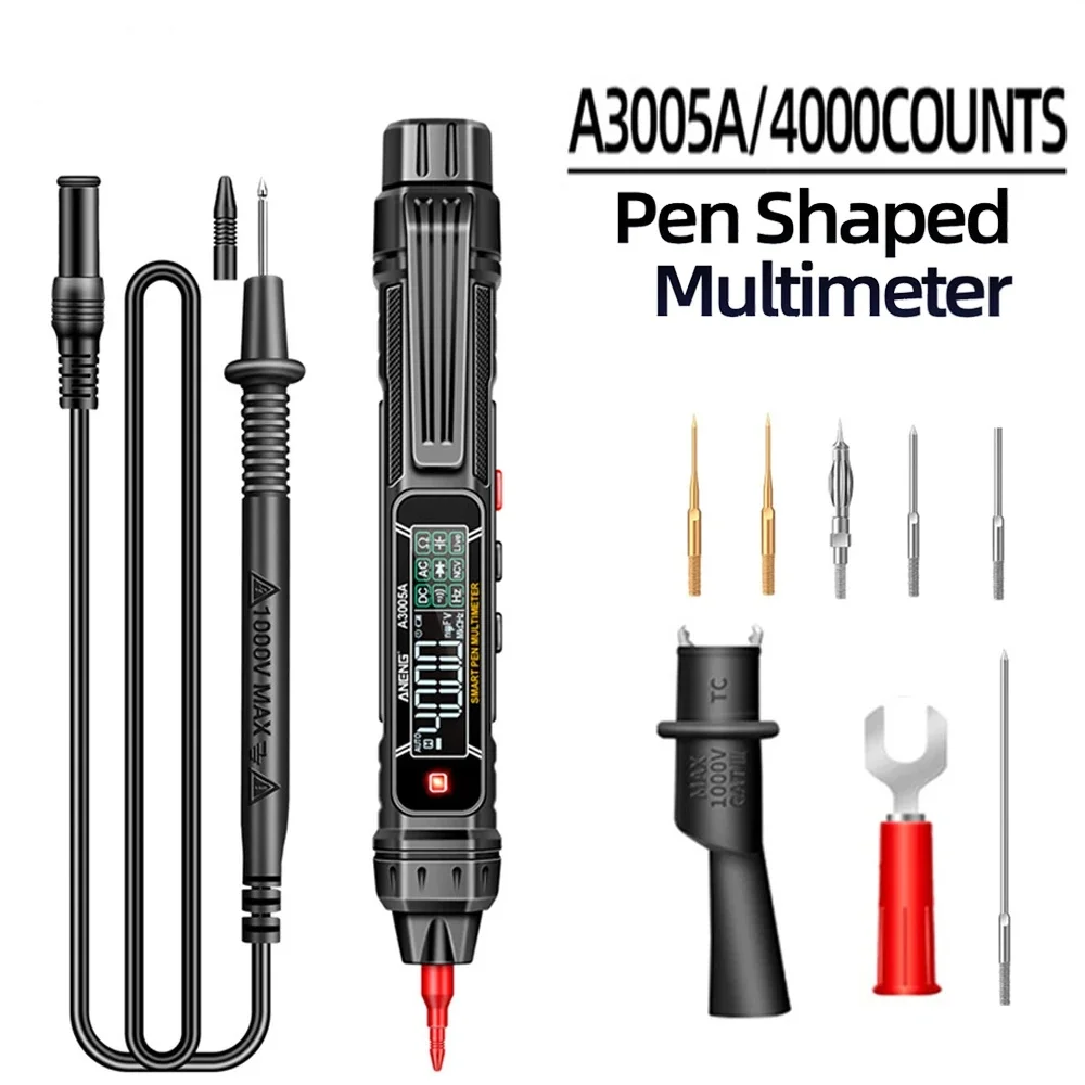 A3005A Digital Multimeter Tester Pen Portable AC/DC Voltage Meter Live Zero Line Detector Electrician Diode Hz Cap Ohm Tester