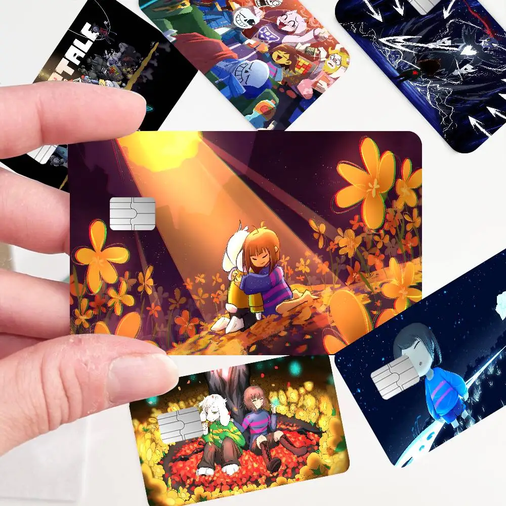 Whimsical DARK U-Undertale Credit Card Skin Stickers No Adhesive Residue Water Proof for VISA Credit Card Subway Access Card