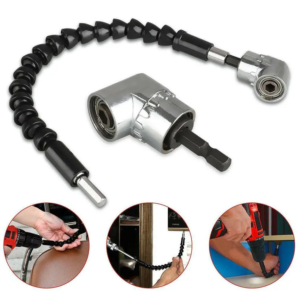 105 Degree Turning Screwdriver Joint Electric Drill Corner Device 300mm Universal Flexible Shaft Connecting Rod Sleeve Tool Set