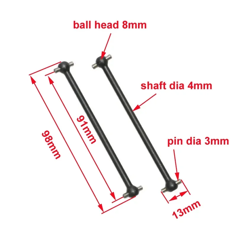 Arbre d\'entraînement Sophia pour modèle de voiture RC 1:8, roues de bricolage, appellation de transmission, 1/8, 80.5, 88, 91, 94, 95, 100, 106, 1,