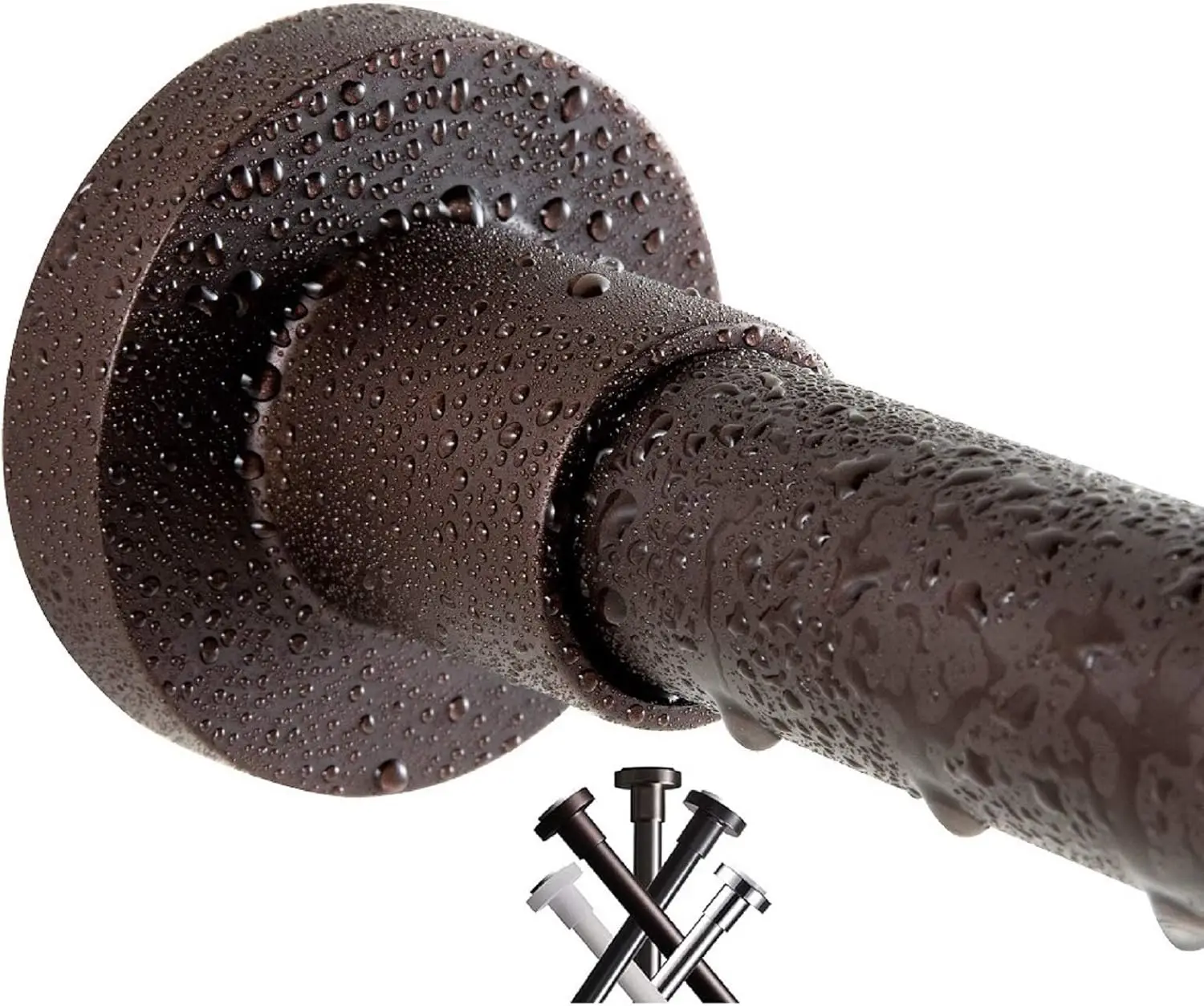 

Матовая бронзовая штанга для душевой занавески 43-73 дюйма, нержавеющая, с противоскользящим пружинным креплением для окна или ванной комнаты, из нержавеющей стали