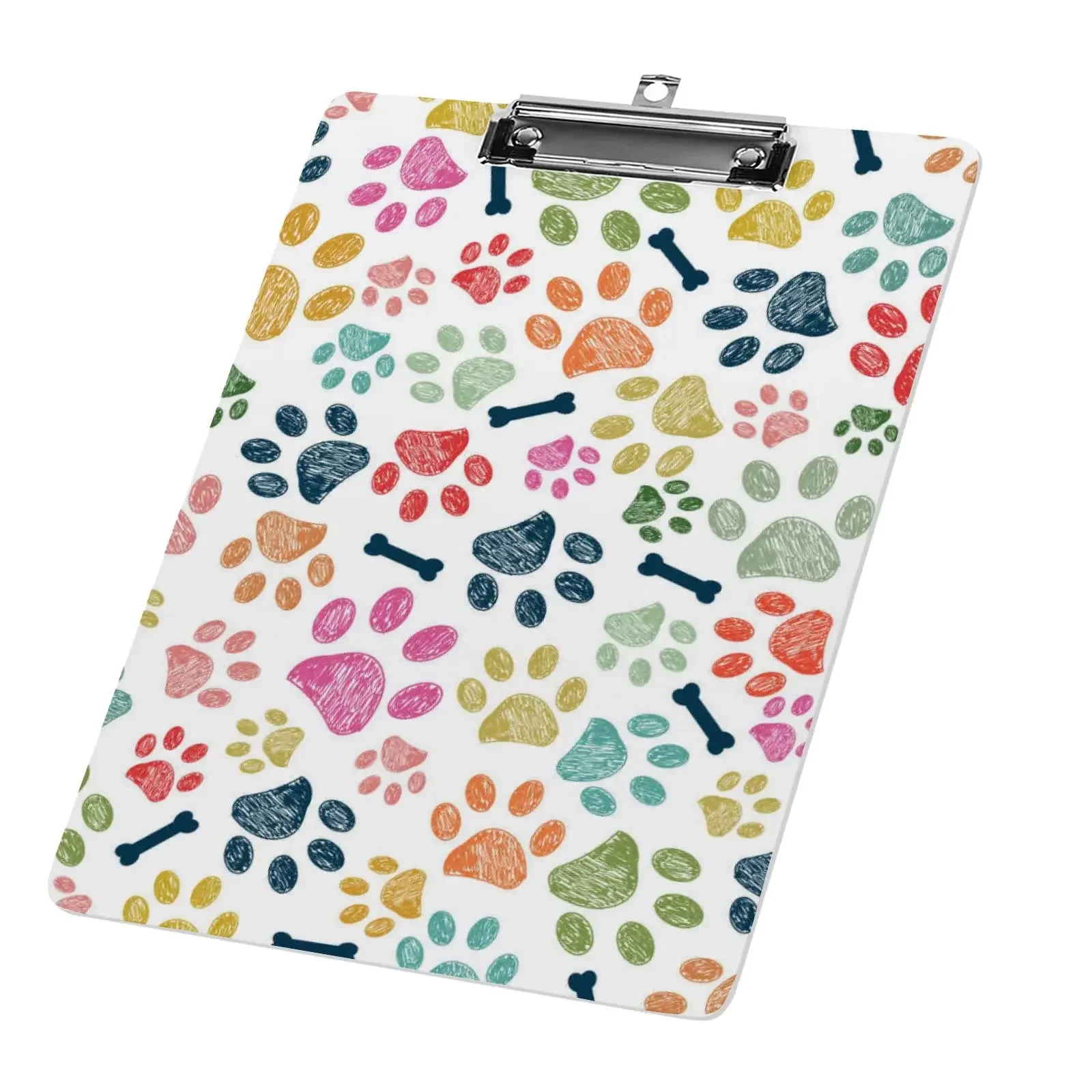 Multicolor Paws Acrylic Clipboard Children's School Supplies Decorative Plywood Office Plastic Clipboard School Supplies Gift