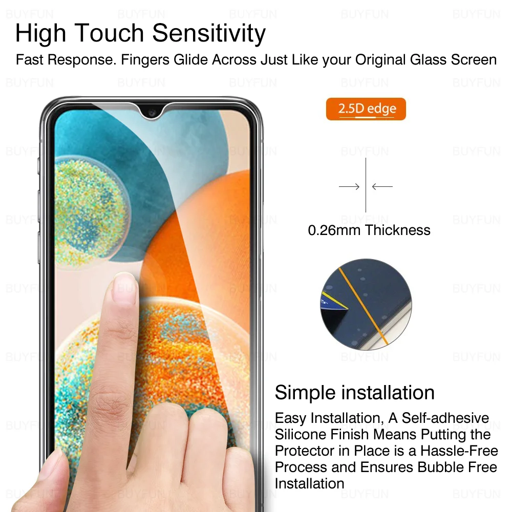 1-4 Uds. Protector de pantalla de vidrio templado de cubierta completa para Samsung Galaxy A23 5G para Svrpu A23 A 23 Samsunga23 4G película HD de 6,6 pulgadas