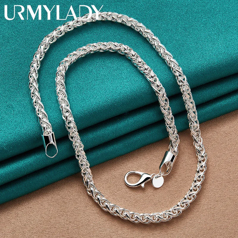 

URMYLADY 925 Sterling Silver Keel Chain Necklace For Women Wedding Party Gift Fashion Charm Jewelry