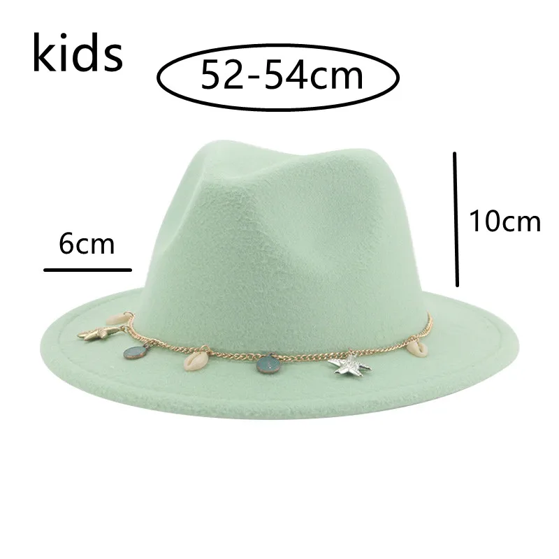 Kids Fedoras Girls Boys Hats for Women 52cm 54cm Solid Casual Child Baby Hat Autumn Winter Khaki Black Chapeau Femme Casquette