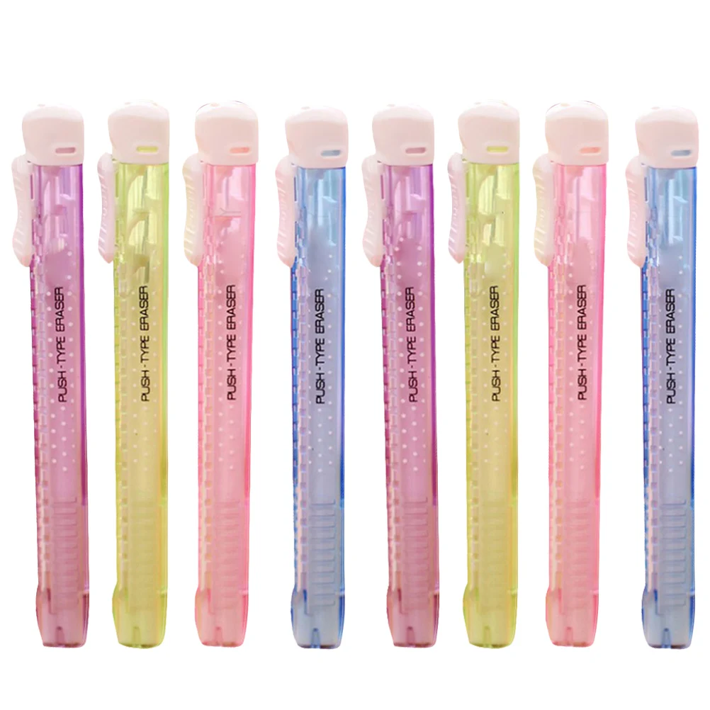 

8 шт., ластики в форме ручки, забавные канцелярские принадлежности, школьные принадлежности, офисные аксессуары (случайный цвет)