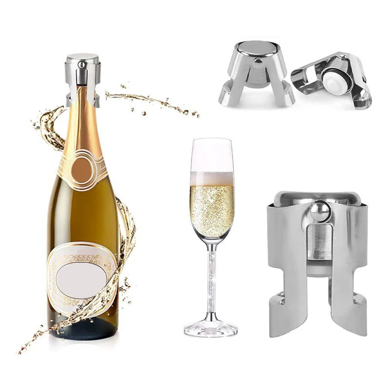 

Sep N12R 1PCS Champagne Corks Stainless Steel Wine Stoppers With Food Grade Silicone Leak Proof