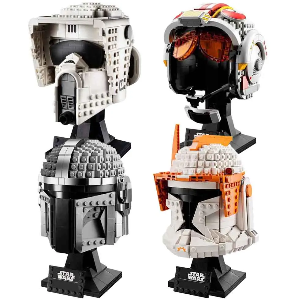 Space Wars TIE Fighter Pilot Helmet MOC SpaceShip Model Building Blocks Architecture Education Assembly Model Toy Birthday Gifts