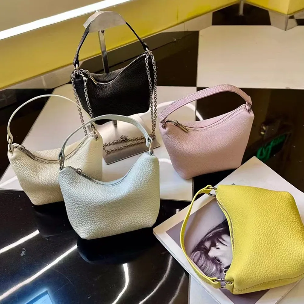 

2026 New Dumpling Bag Leather Mini Chain Portable Messenger Bag Unique Texture Fashion Daily Casual Simple and Elegant