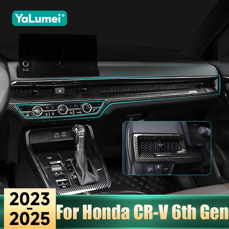 

Для Honda CR-V CRV 6-го поколения 2023 2024 2025 ABS автомобильная центральная консоль отделка приборной панели наклейка приборная панель воздуховыпускное отверстие рамка крышка