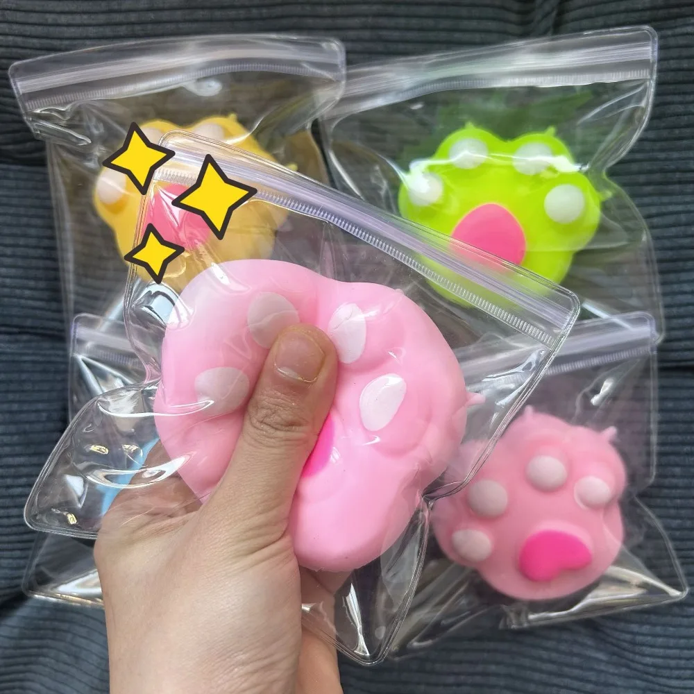 Cake Food Stress Relief Toy Fidgeting Ice Cream Cat Paw Decompression Toys Soft Antistress Squeeze Cat Paw Toys Squeeze Toy