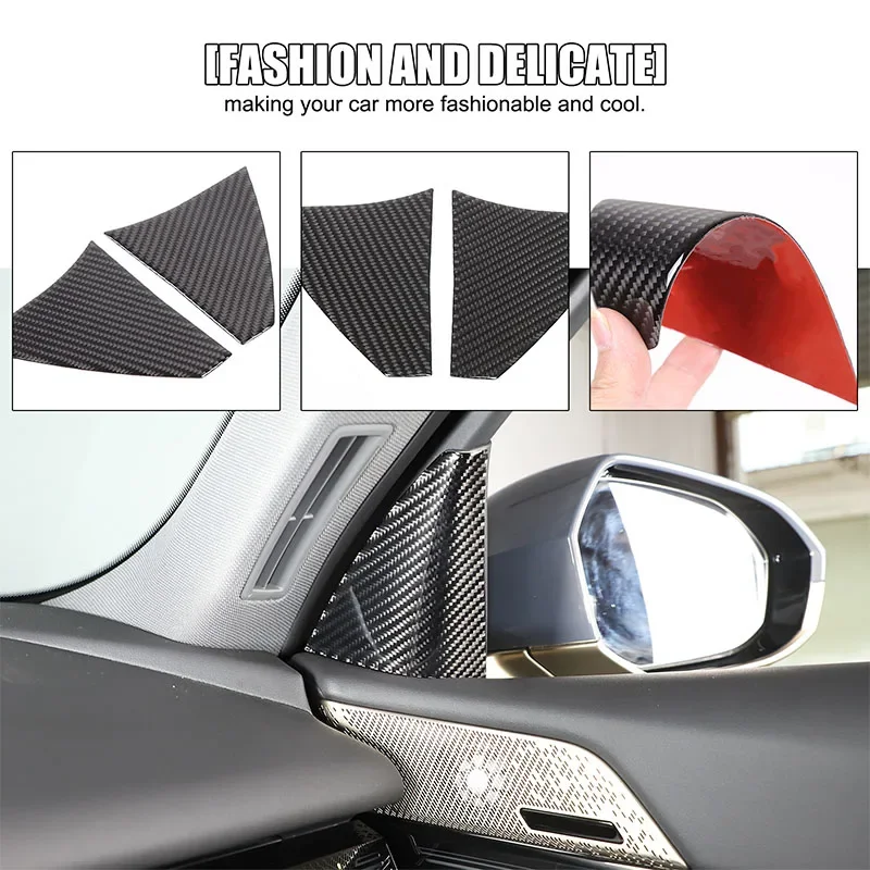 

For BMW 5 Series G60 2024 2025+ Soft Carbon Fiber Car Inner Door A-pillar Trim Panel Decorative Stickers Interior Accessories