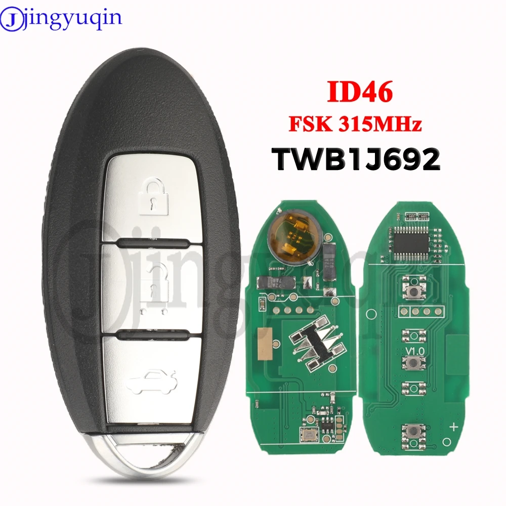 

jingyuqin 315Mhz ID46 TWB1J692 Smart Remote Car Key For Nissan Fuga 2009-2015 Cima Latio Sylphy 2012- Infiniti M HYBR 2010-2015