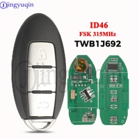 jingyuqin 315Mhz ID46 TWB1J692 Smart Remote Car Key For Nissan Fuga 2009-2015 Cima Latio Sylphy 2012- Infiniti M HYBR 2010-2015