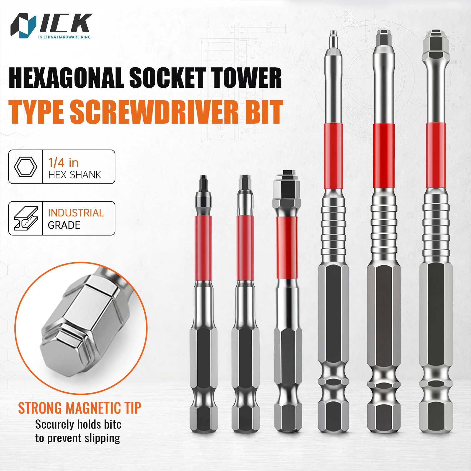 

Allen Wrench Drill Bit Hexagonal Socket Tower Screwdriver Bit Covers 1.5-2mm 2.5-3mm 4-5-6mm S2 Steel Strong Magnetic Tip