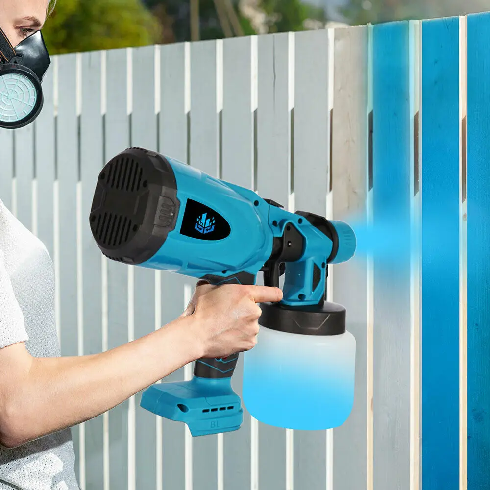 800ML Electric Spray Gun Cordless Paint Sprayer Spraying Coating Air Brush For Makita 18V Battery