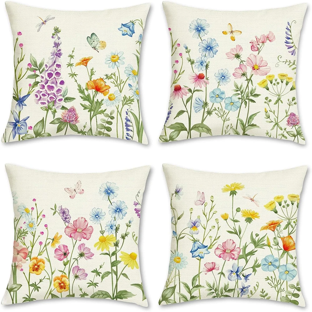 

Colorful Flower World, Dreamy Pastoral - style PillowcasesBedroom Sofa Decorative Cushion Cover with Zipper Pillowcase