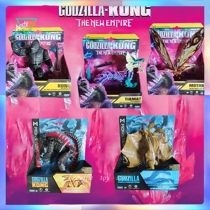 Original Playmates Godzilla X Kong New Empire Anime Figure Tiamat Mothra Action Figure 2024 New child toys birthday gift for boy