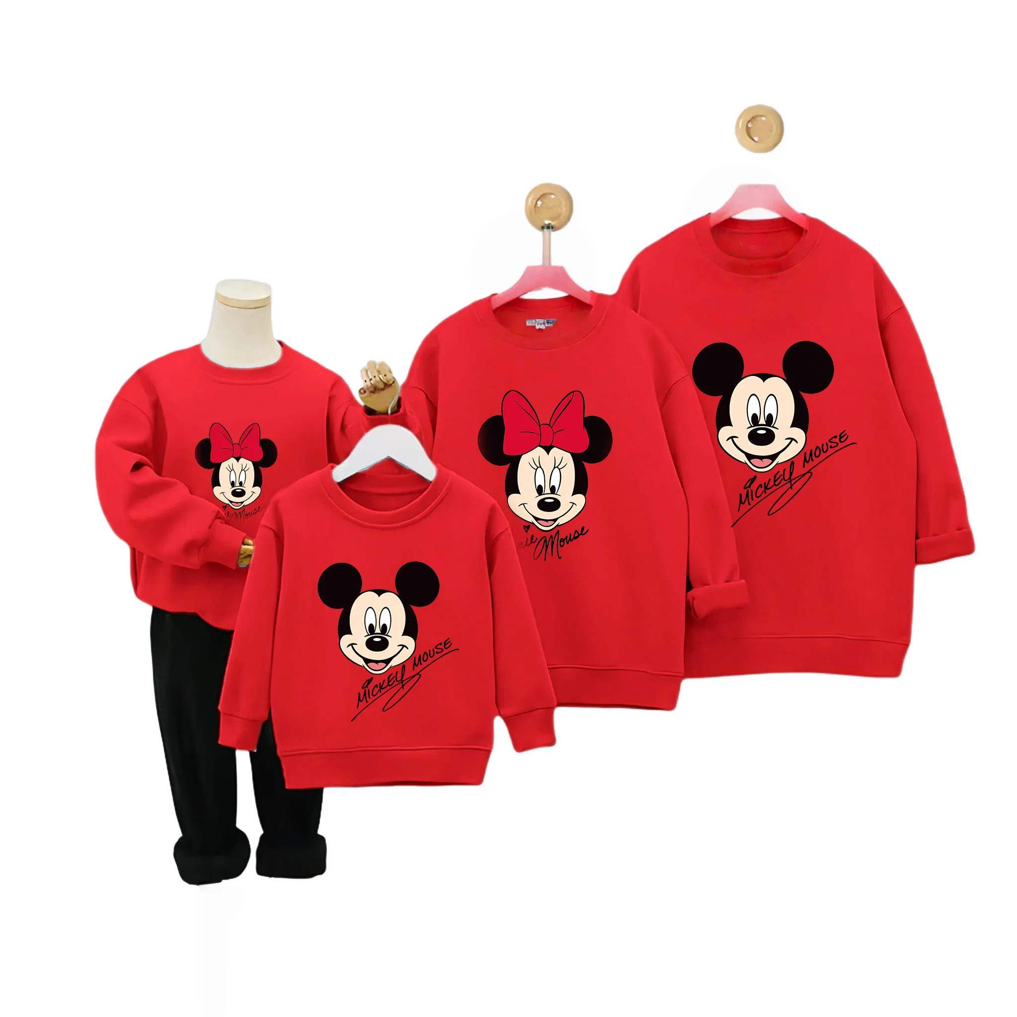 

Christmas Family Matching Mickey Print Parent-child Outfits Top Xmas Baby Mommy and Daughter Matching Clothes Boys Clothes
