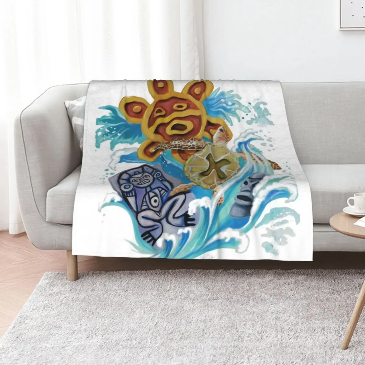 

Taino/Arawak Throw Blanket Moving Flannel Fabric halloween Single Blankets