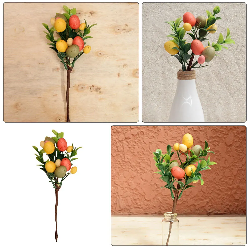 

8Pcs Easter Egg Floral Picks Artificial Green Leaves Spring Party Decorations Easter Vase Arrangements Living Room Home Decor