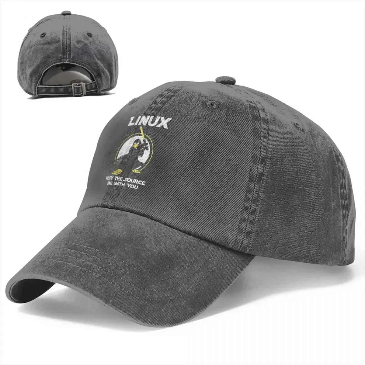 Linux May The Source Be With You Summer Cap Dad Ponytail Baseball Cap Classic Coding Nerd Hats Washed Sport Casquette Gorras